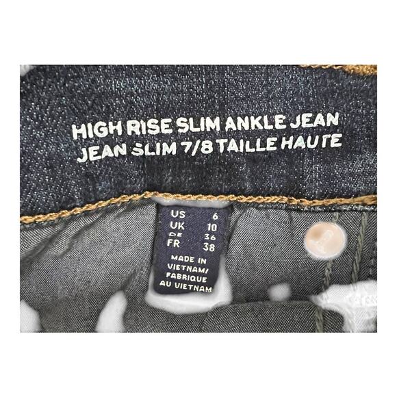 Lands End High Rise Slim Ankle Jeans Basic Casual Denim Pants 6 NWT - Picture 4 of 5